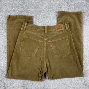 Levis Corduroy Pants Womens 32 x 28 Ribcage Straight Ankle Tan Brown